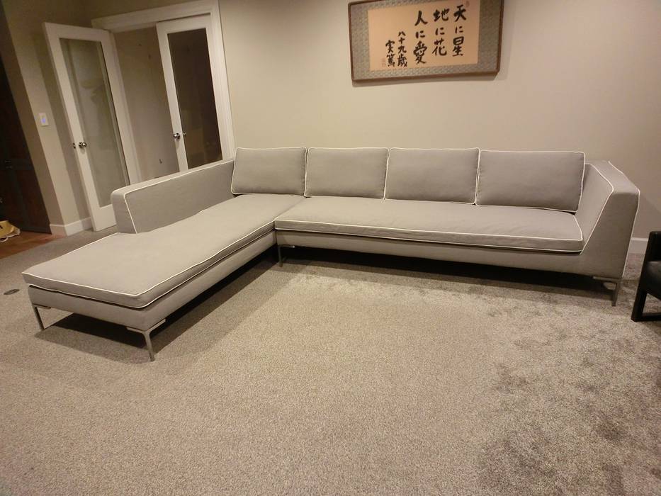 B&B Couch Sofa Reupholstered, （株）工房スタンリーズ （株）工房スタンリーズ Modern Living Room Natural Fibre Beige Sofas & armchairs