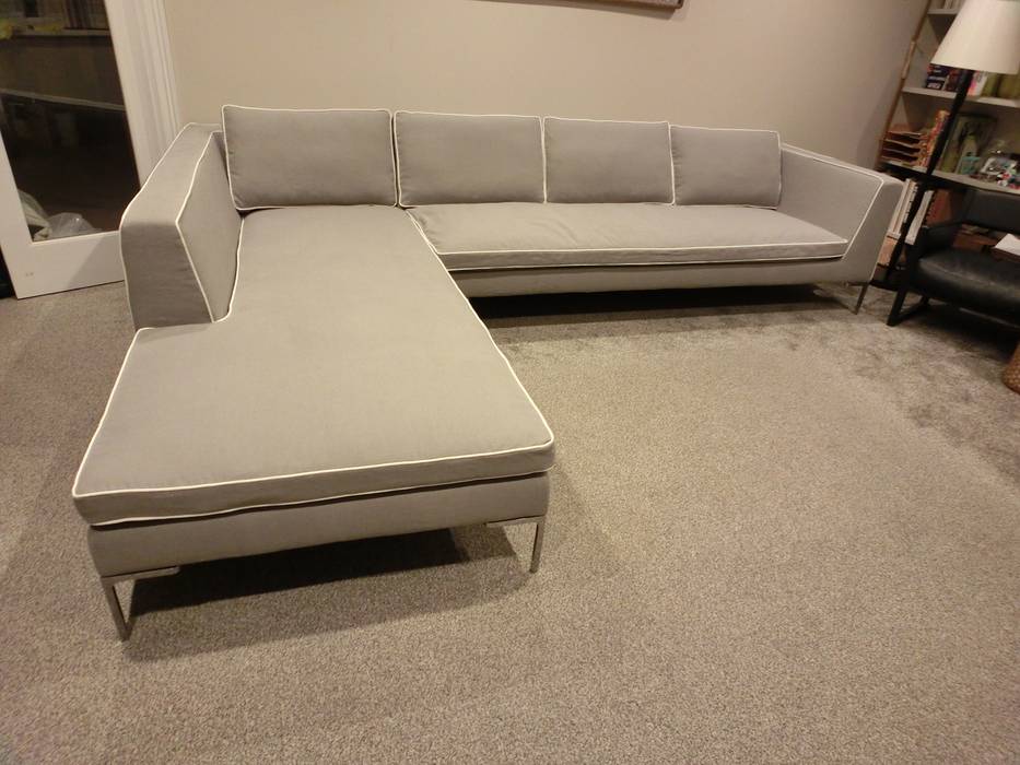 B&B Couch Sofa Reupholstered, （株）工房スタンリーズ （株）工房スタンリーズ Modern living room Natural Fibre Beige Sofas & armchairs