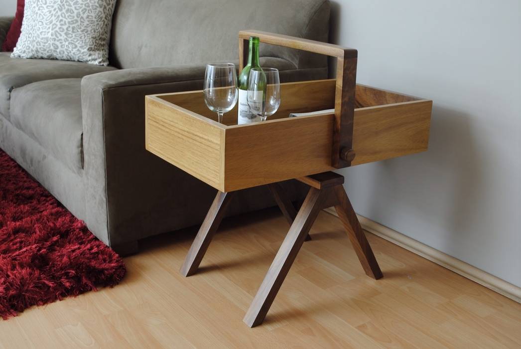 MESA LATERAL TIPO CANASTA DE PAROTA, MADERA MADERA Moderne Wohnzimmer Holz Holznachbildung Couch- und Beistelltische