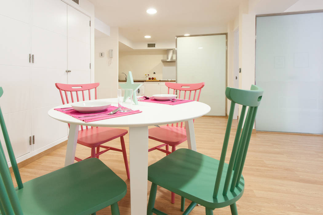 Apartamento Pastel homify Espacios comerciales Hoteles