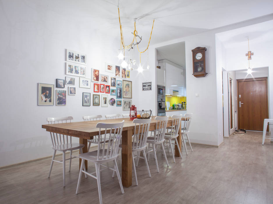 Parter w domu jednorodzinnym, Patyna Projekt Patyna Projekt Scandinavian style dining room Wood Wood effect