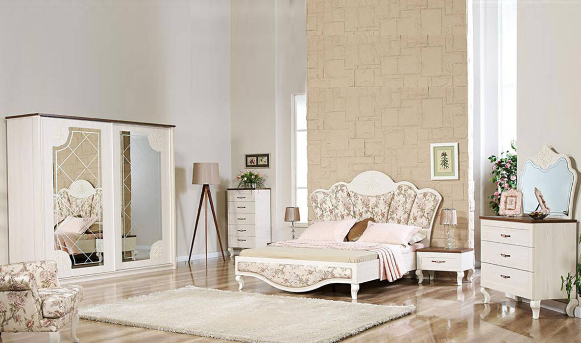 Miray Country Yatak Odası CaddeYıldız furniture Kırsal Yatak Odası Elbise Dolabı & Komodinler