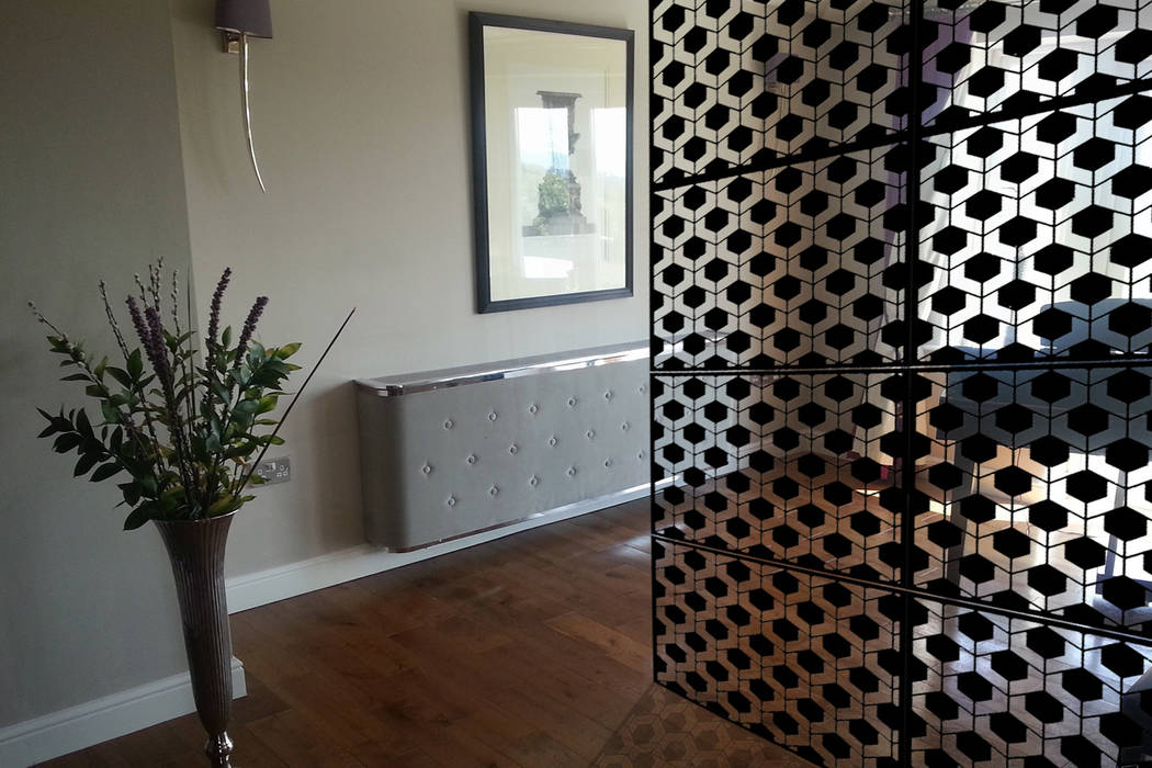 Modern black room dividers in fancy hexagon geometric pattern Lace Furniture Otros espacios Metal Tabiques y biombos