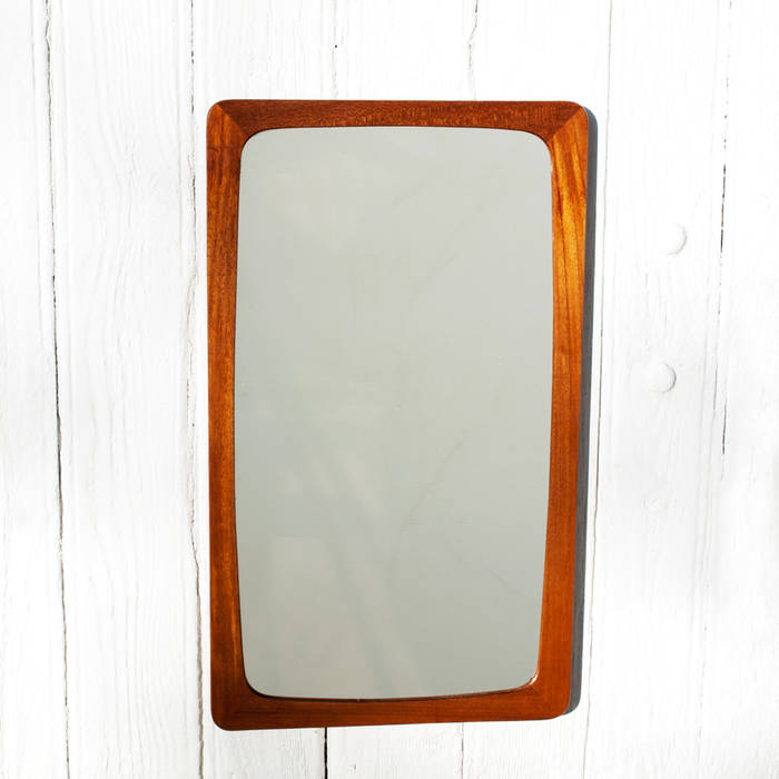 ​Miroir teck rectangle vintage homify Salon scandinave Bois Effet bois Accessoires & décorations