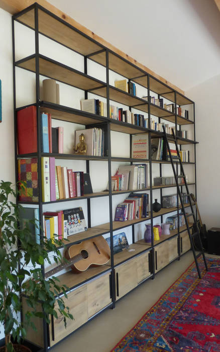 homify Living roomShelves Metal Black