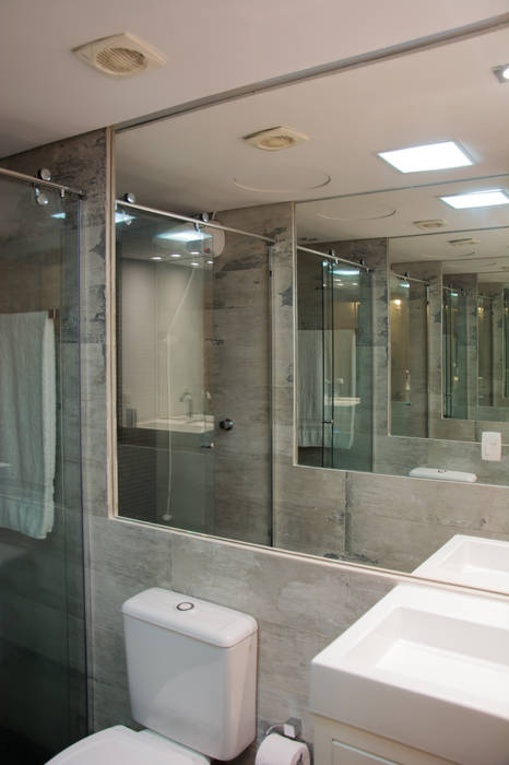 Banheiro Masculino arquiteta aclaene de mello Casas de banho minimalistas
