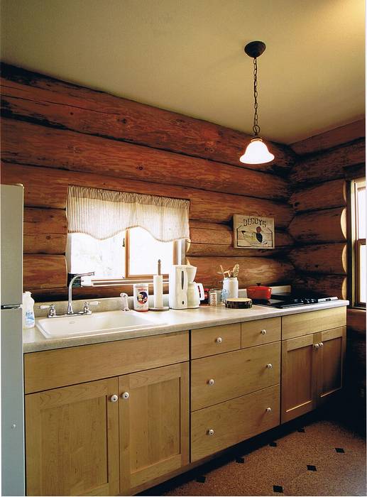 Log Cabin beside Japan Alps, Cottage Style / コテージスタイル Cottage Style / コテージスタイル Kitchen Wood Wood effect