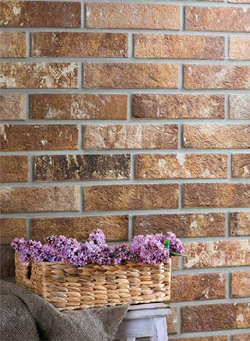 Battersea Bromley Sunset Brick Effect Tile The London Tile Co. 모던스타일 벽지 & 바닥 타일