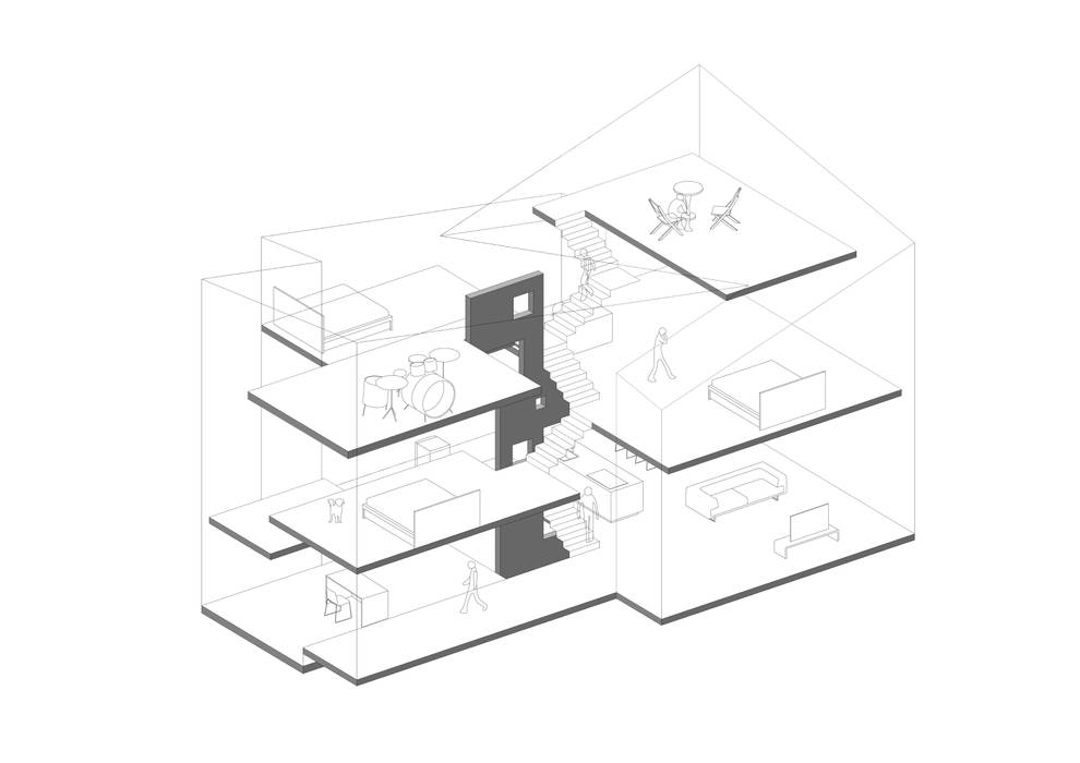 L house, aandd architecture and design lab.: aandd architecture and design lab.의 현대 ,모던