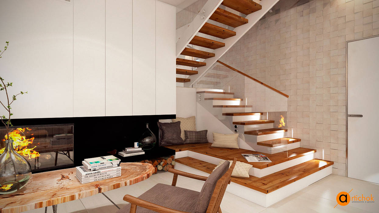 WHITE TREE living room Artichok Design Гостиная в скандинавском стиле