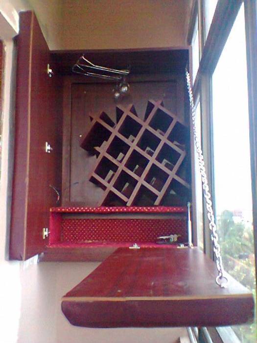 Bar Counter in navi mumbai project Alaya D'decor Modern wine cellar Leather Grey Wine cellar