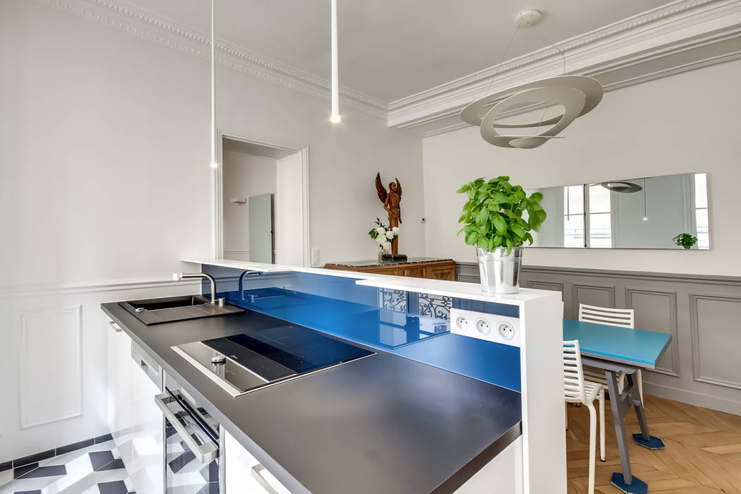 Appartement et Carreaux de Ciment, ATELIER FB ATELIER FB Cocinas de estilo moderno