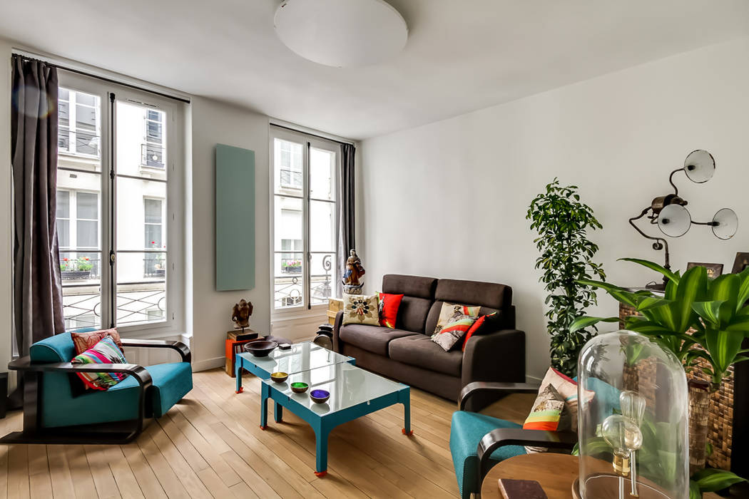 Appartement et Carreaux de Ciment, ATELIER FB ATELIER FB Moderne woonkamers