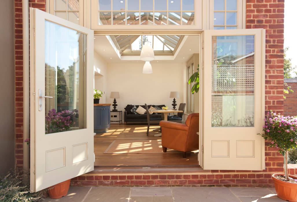 French doors westbury garden rooms modern conservatory wood beige homify