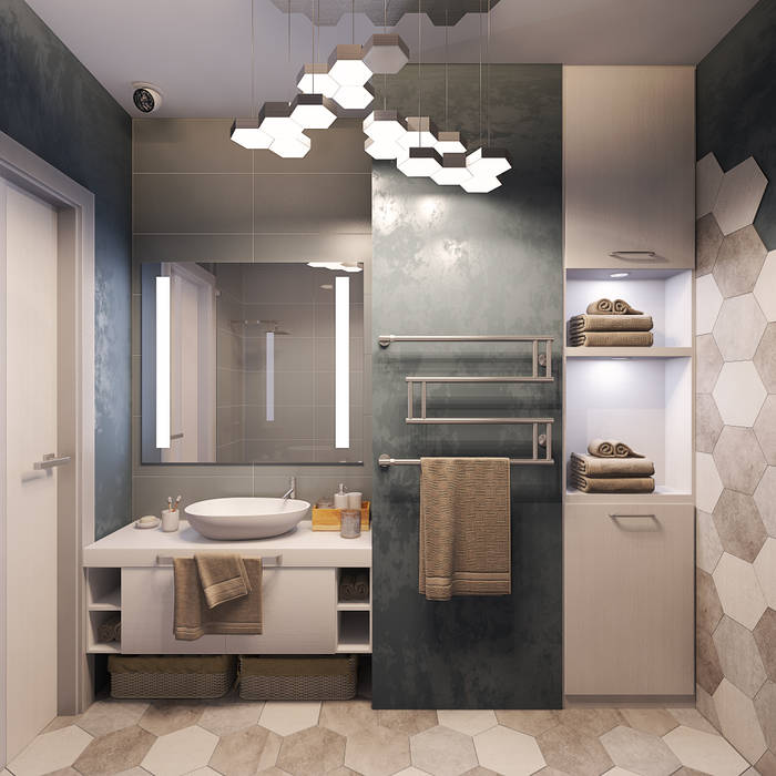 Визуализации проекта "Частичка Скандинавии", Alyona Musina Alyona Musina Ванная комната в скандинавском стиле