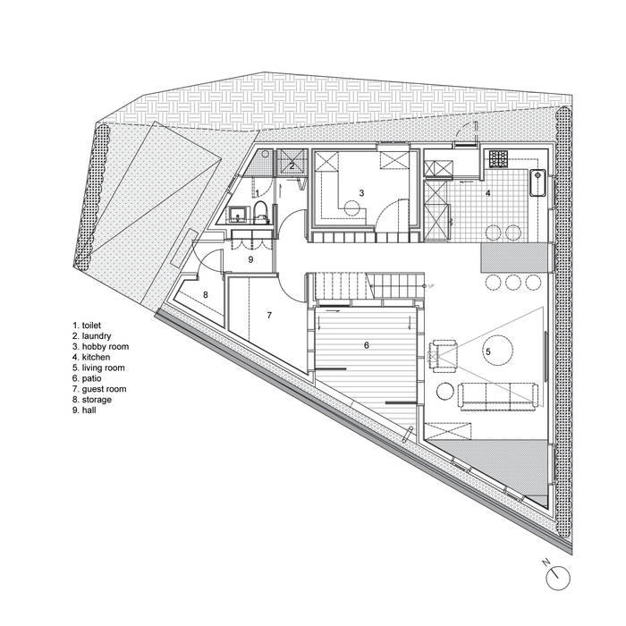 1st floor plan: LOW CREATORs의 현대 ,모던