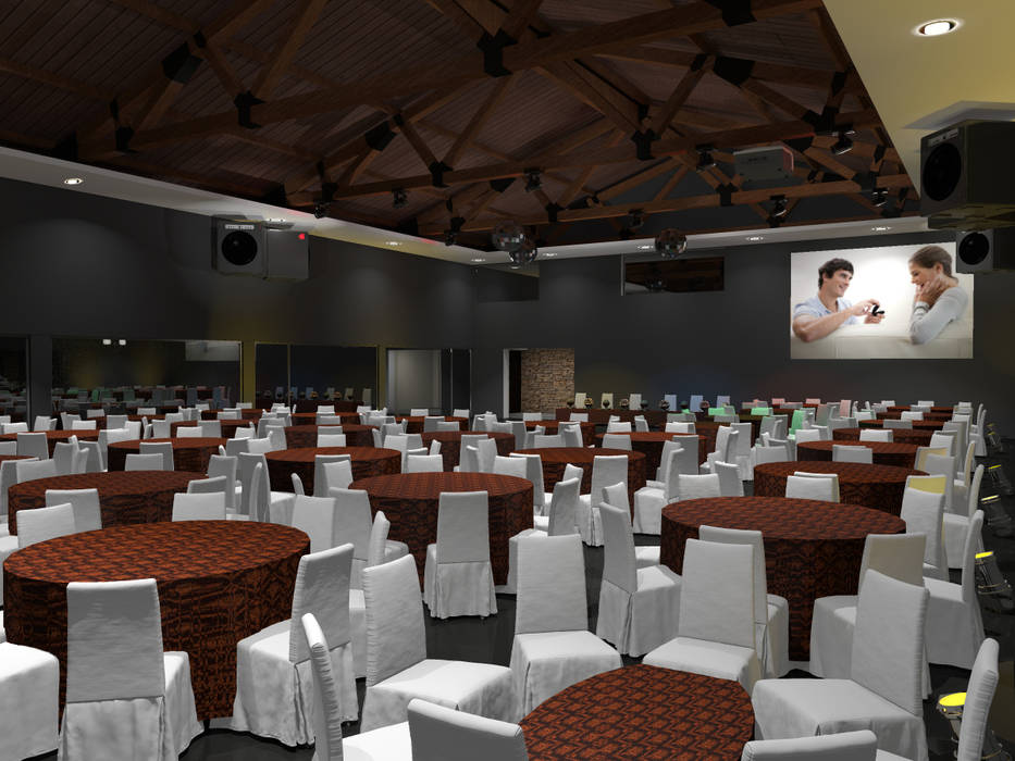 Salon de eventos (Vista interior) Vision Digital Architecture Espacios comerciales Salas de conferencias