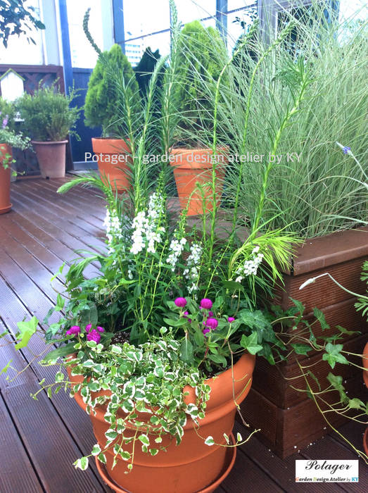 성수동 사무실 베란다 정원 디자인 및 시공 [Office Balcony Garden], Potager Potager Balcones y terrazas clásicos