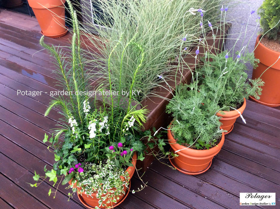 성수동 사무실 베란다 정원 디자인 및 시공 [Office Balcony Garden], Potager Potager Hiên, sân thượng phong cách kinh điển