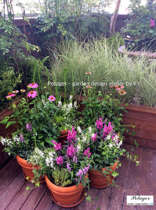 성수동 사무실 베란다 정원 디자인 및 시공 [Office Balcony Garden], Potager Potager Balcone, Veranda & Terrazza in stile classico