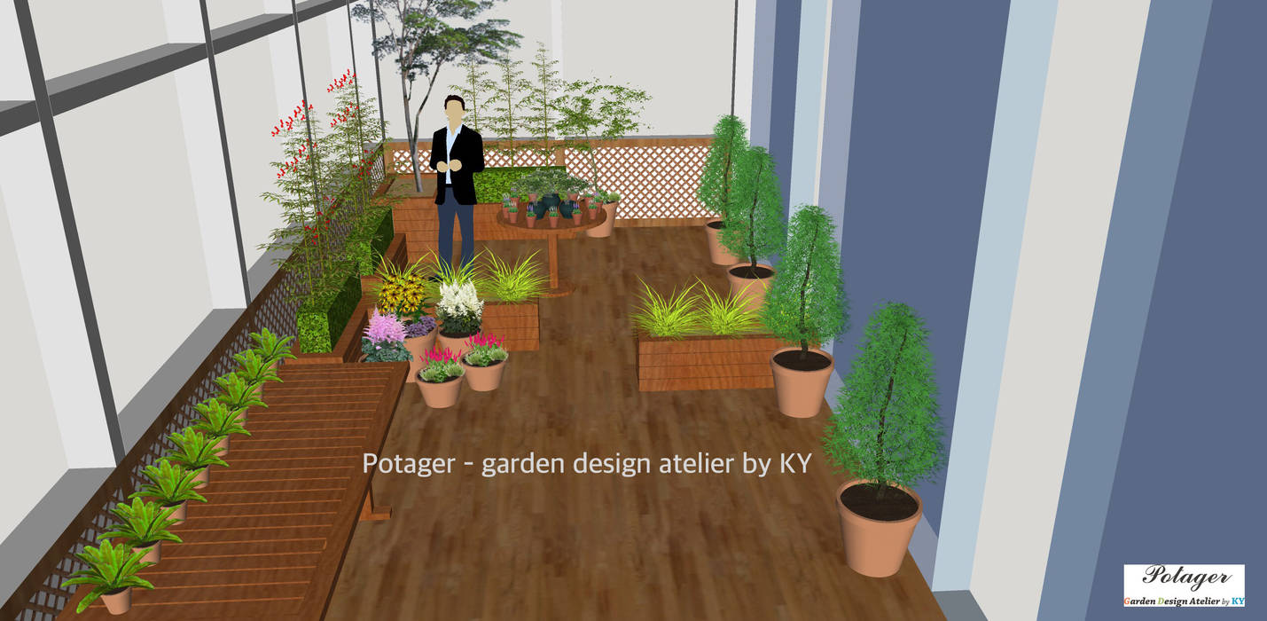 성수동 사무실 베란다 정원 디자인 및 시공 [Office Balcony Garden], Potager Potager Balcones y terrazas clásicos