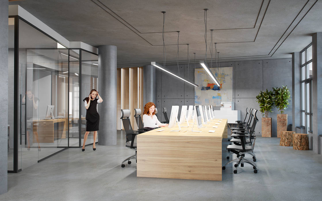 Офис Contemp, INCUBE Алексея Щербачёва INCUBE Алексея Щербачёва Commercial spaces Offices & stores
