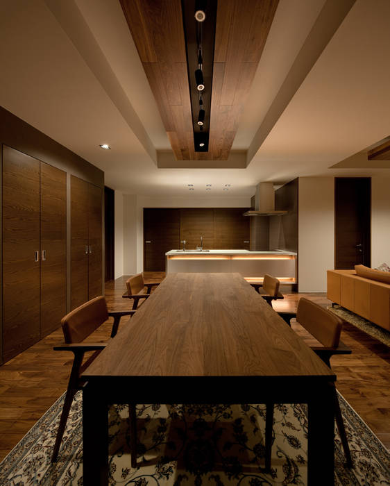 K6-house リノベーション「格子と石の家」, Architect Show Co.,Ltd Architect Show Co.,Ltd Modern dining room