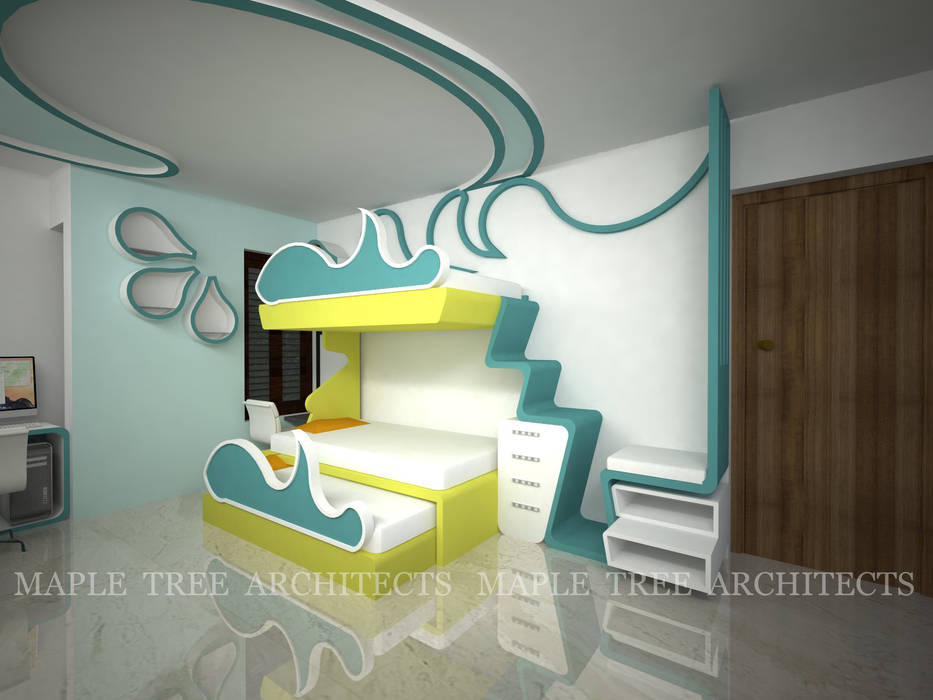 Mr.Rajesh Residence, MAPLE TREE MAPLE TREE Modern style bedroom Beds & headboards