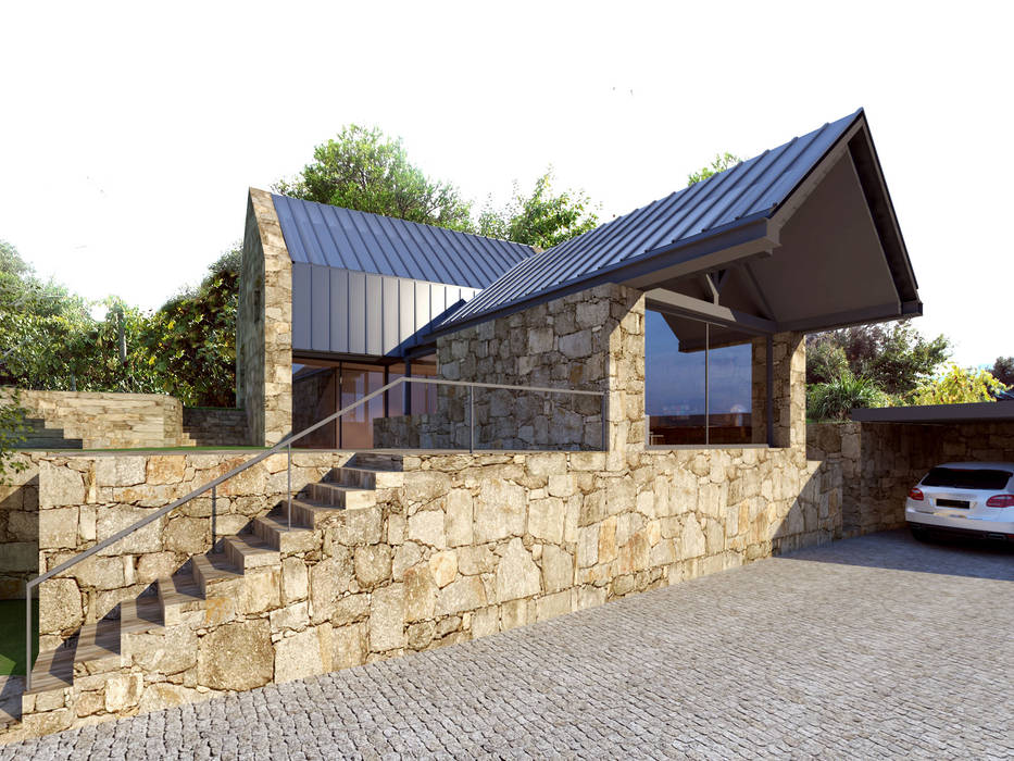 Recuperação de uma habitação rural em Melgaço, Davide Domingues Arquitecto Davide Domingues Arquitecto Rustykalne domy Granit