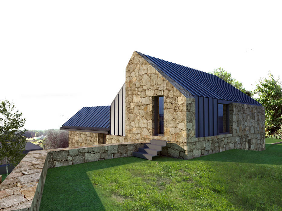 Recuperação de uma habitação rural em Melgaço, Davide Domingues Arquitecto Davide Domingues Arquitecto Rustic style house Granite