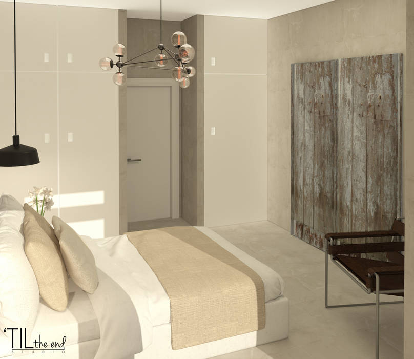  Bedroom by Lagom studio, Scandinavian Concrete  