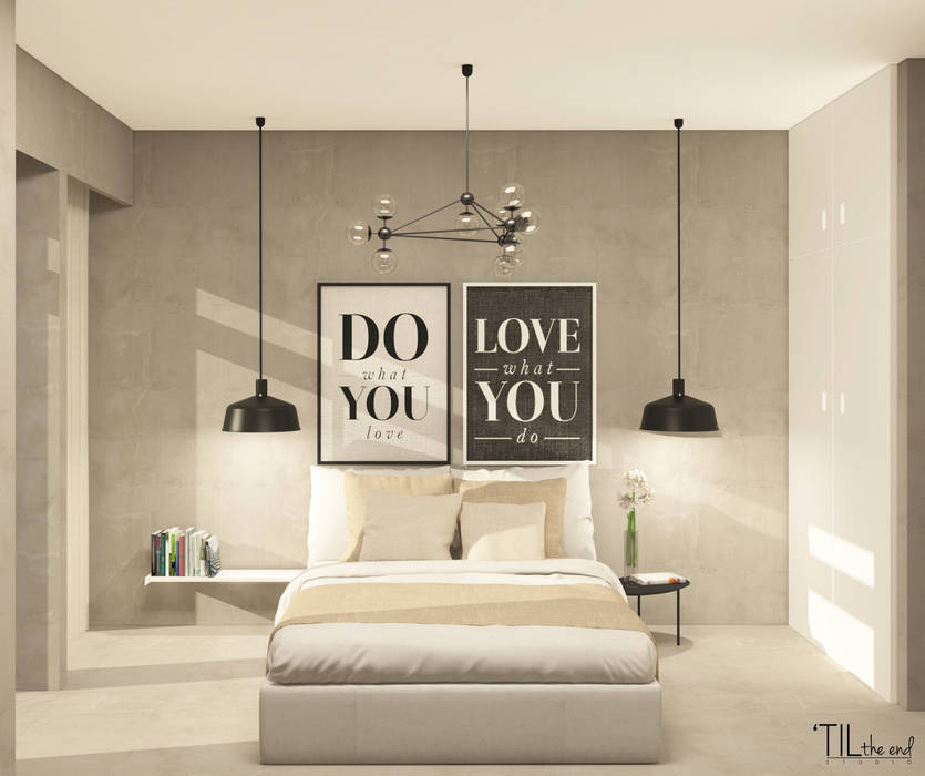 homify Quartos escandinavos Betão Cinzento