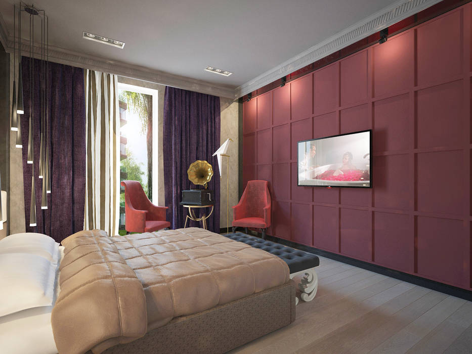 Трехкомнатная квартира в Москве, Decor&Design Decor&Design Eclectic style bedroom