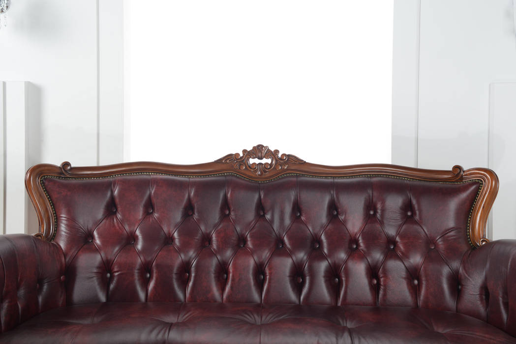 퀸소파(가죽)레드, 피어젠 피어젠 클래식스타일 거실 소파 & 안락 의자