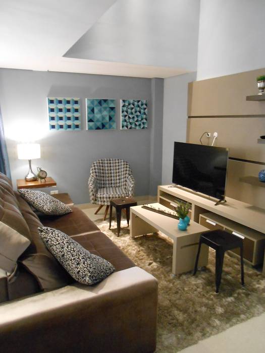 Apartamento casal jovem / young couple's apartment, Mariana Von Kruger Mariana Von Kruger Вітальня