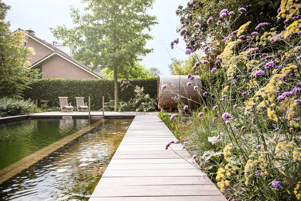 Wellness tuin verbonden met het landschap Studio REDD exclusieve tuinen Landelijke tuinen