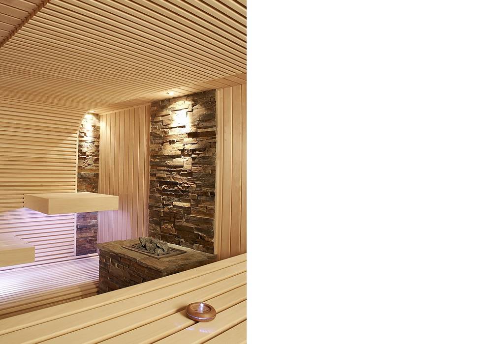Hochwertige Sauna mit schwebend wirkenden Liegen, Erdmann Exklusive Saunen Erdmann Exklusive Saunen Спальня