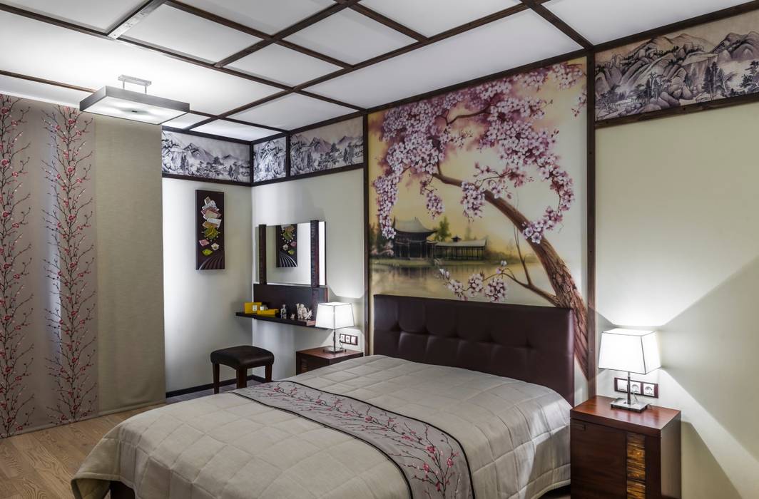 Квартира на ул. Есенина, Belimov-Gushchin Andrey Belimov-Gushchin Andrey Спальня в азиатском стиле