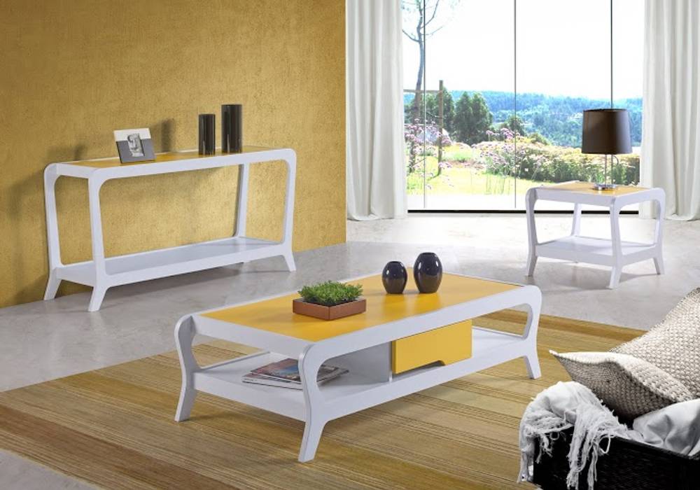 Mesa de Centro Marley 1 Gaveta - Maxima Móveis JEB MOVEIS Salas de estar modernas Madeira maciça Multi colorido TV e mobiliário