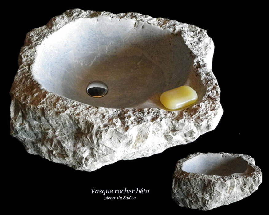 Vasque "Rocher bêta", Arlequin Arlequin Rustic style bathroom Stone Sinks