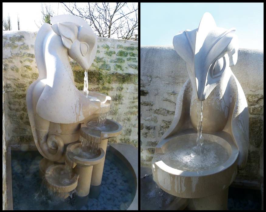 Fontaine "Aqualys Colephil" Arlequin Jardin moderne Pierre