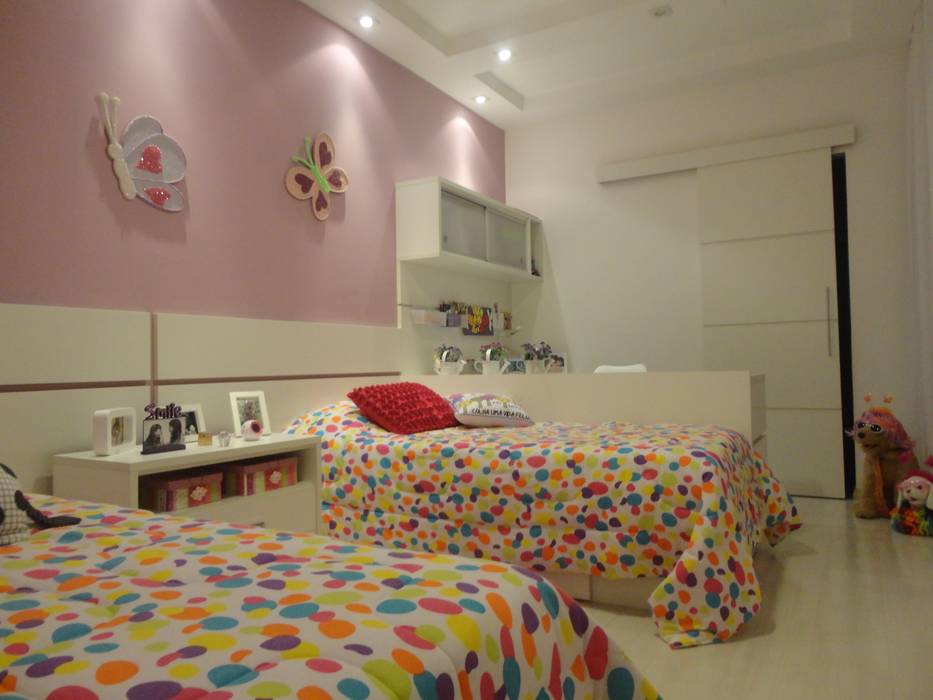 Quarto meninas L N arquitetos Quarto infantil moderno Mobiliário,Propriedade,Construção,Conforto,Armação de cama,Design de interiores,Pisos,Piso,casa,muro