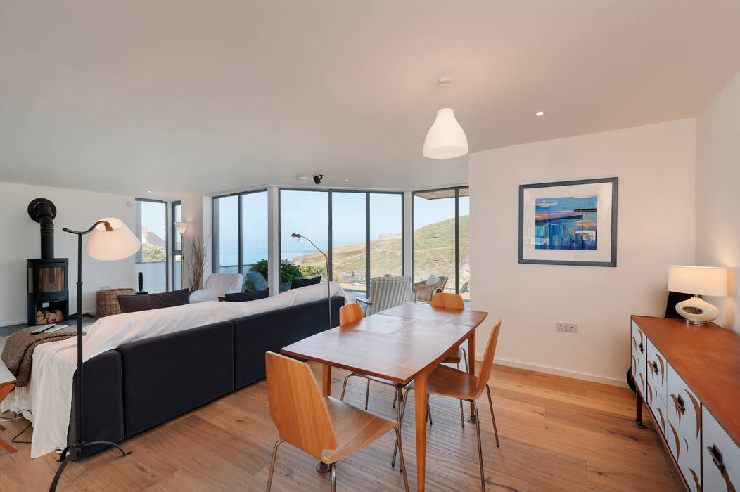 Rockside, Polzeath, Cornwall, Trewin Design Architects Trewin Design Architects 모던스타일 다이닝 룸