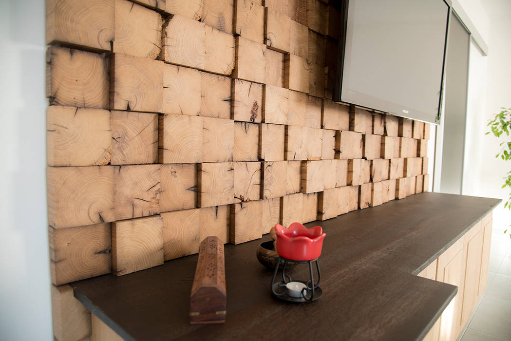 SOGGIORNO IN ROVERE ANTICO, RI-NOVO RI-NOVO Living room لکڑی Wood effect