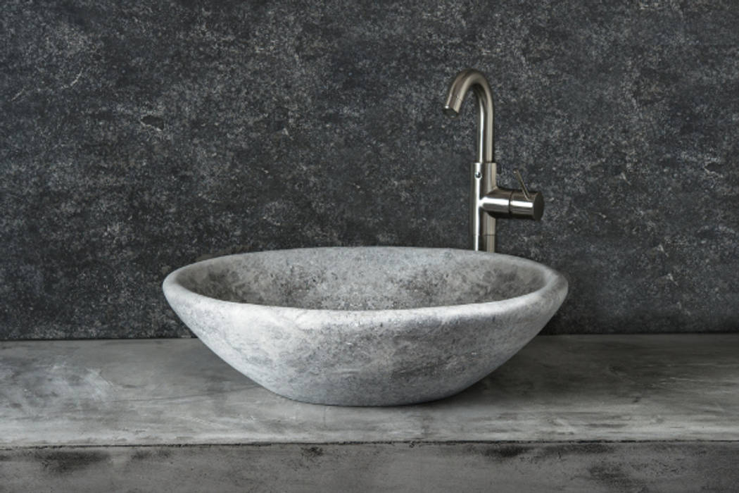 Vaschetta Ice: oval travertine sink Pietre di Rapolano Minimalist bathroom Stone stone sink,bathroom sink,bathroom,Sinks