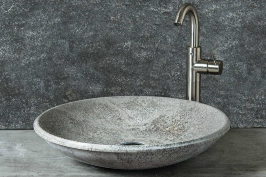 LAVABI IN MARMO E TRAVERTINO - GREY COLLECTION, Pietre di Rapolano Pietre di Rapolano Kamar Mandi Minimalis Batu Sinks