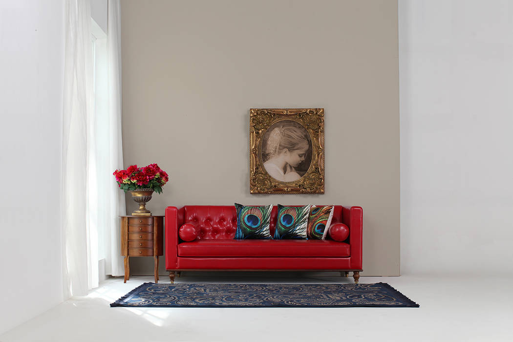 MID CENTURY HEPBUN SOFA SERIES, STYLE-K STYLE-K Scandinavian style living room Fake Leather Metallic/Silver Sofas & armchairs