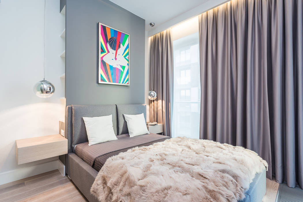 Apartament w Warszawie, Michał Młynarczyk Fotograf Wnętrz Michał Młynarczyk Fotograf Wnętrz Modern Yatak Odası