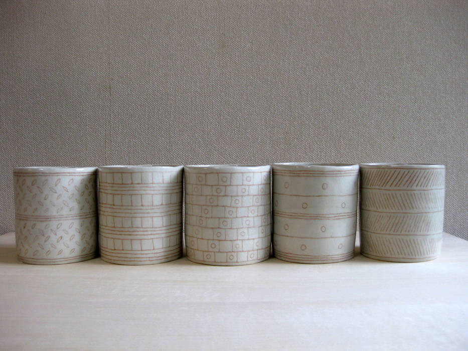 ピンストライプ ceramica yytt モダンな キッチン 陶器 食器＆ガラス製品