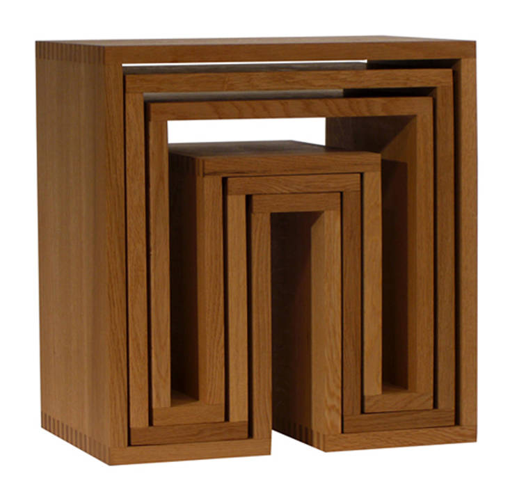 SHOJI - Nesting Tables, abode Co., Ltd. abode Co., Ltd. ミニマルデザインの リビング 棚
